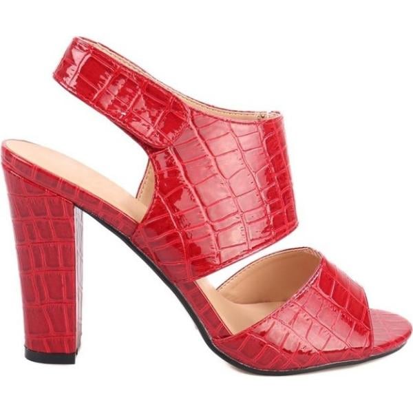 sandali in pelle Tulipano rosso con stampe