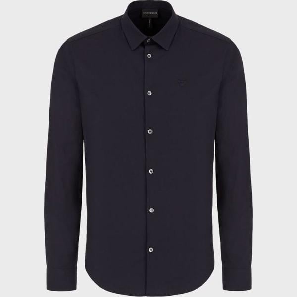 camicie Emporio Armani blu tinta unita