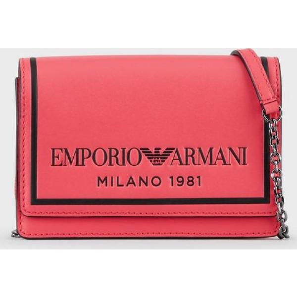 borse a spalla Emporio Armani rosso tinta unita