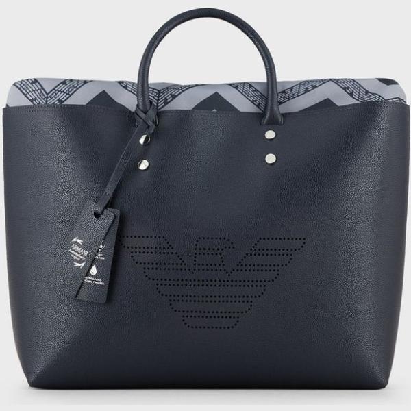 borse tote Emporio Armani blu tinta unita