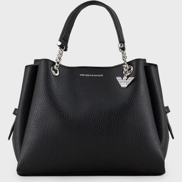 shopping bag Emporio Armani nero tinta unita
