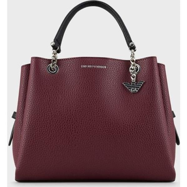 shopping bag Emporio Armani rosso tinta unita