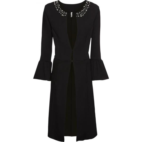 Soprabito con perle e volant nero BODYFLIRT boutique nero