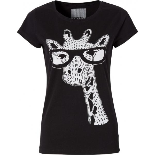 T-shirt animalier in denim Rainbow nero animalier