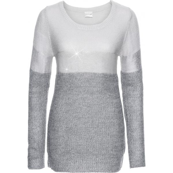 Pullover effetto metallizzato con fasce grigio e corda Bodyflirt multicolore