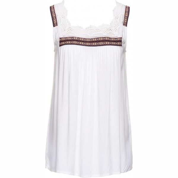 Blusa con pizzo e scollo bianco Bodyflirt bianco