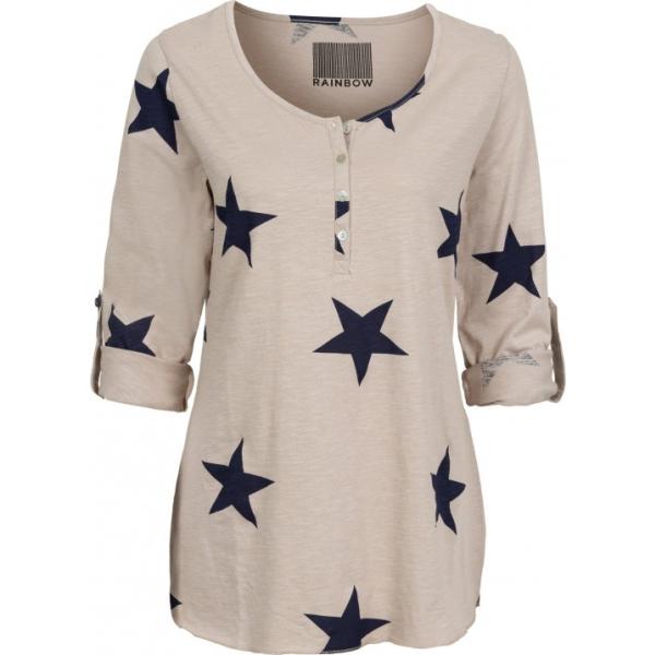 Maglia spacchi laterali beige Rainbow