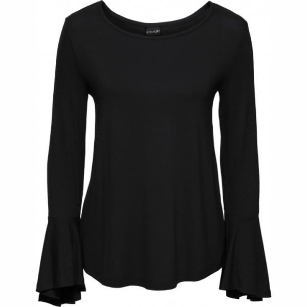 Maglia con volant jersey nero Bodyflirt nero