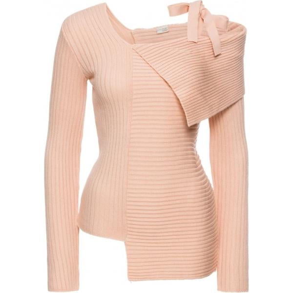 Pullover forma asimmetrica con schiena scoperta rosa e corda BODYFLIRT boutique rosa
