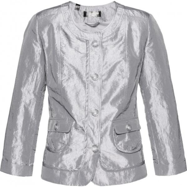 Blazer con spacco effetto lucido con scollo a maniche 3/4 grigio Bpc selection grigio