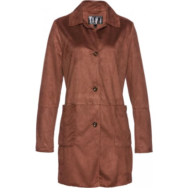 Giacca effetto scamosciato collo classico con bottoni marrone Bpc selection marrone