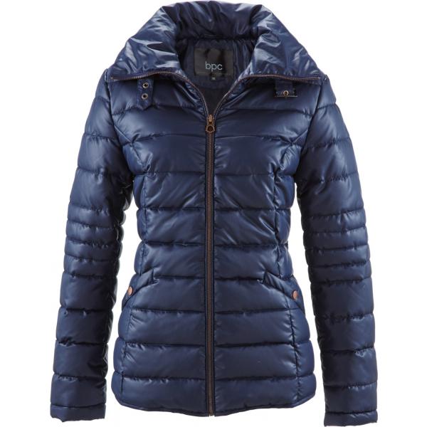 Piumino taglio dritto con zip e bottoni blu Bpc bonprix collection blu