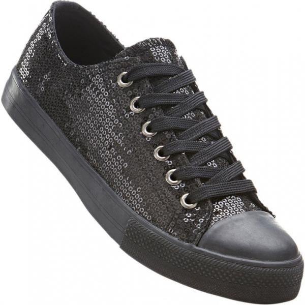 Sneakers suola leggera con paillettes e lacci nero Rainbow nero