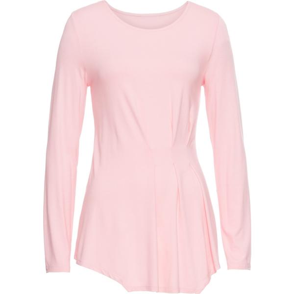 Maglia con scollo a maniche lunghe con pieghe rosa Bodyflirt rosa