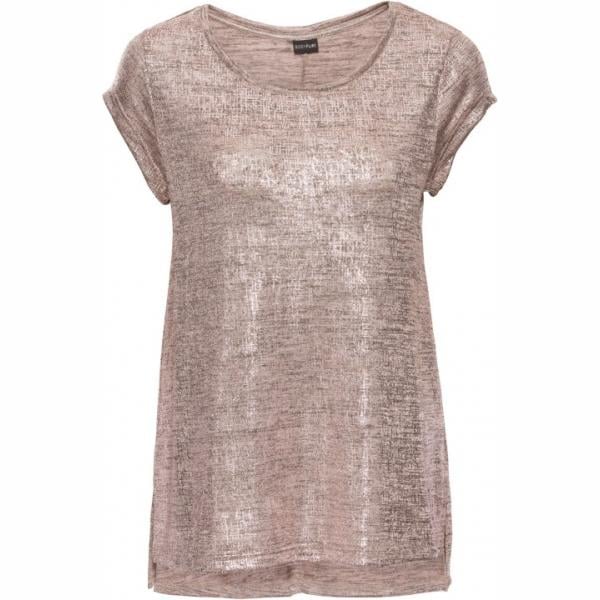 Maglia forma svasata spacchi laterali fantasia con tacco squadrato oro Bodyflirt