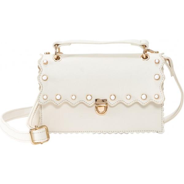 Borsa a tracolla con perle bianco Bpc bonprix collection bianco