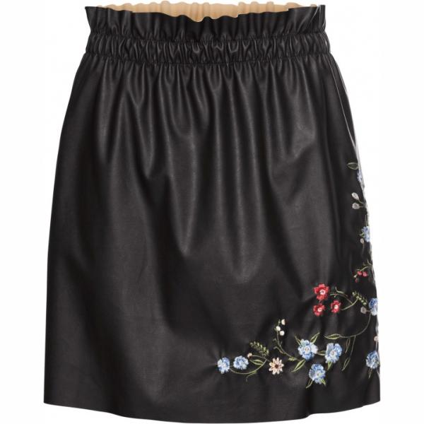 Gonna con ricamo in pelle sintetica nero Bodyflirt nero
