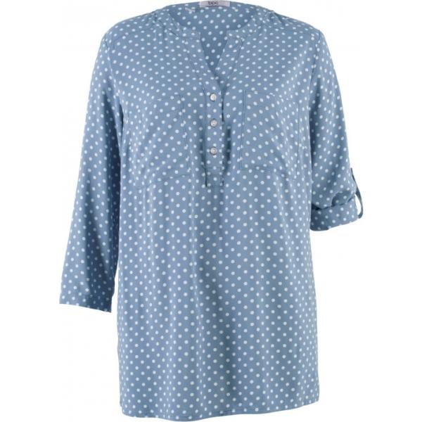 Blusa fantasia Bpc bonprix collection blu a pois