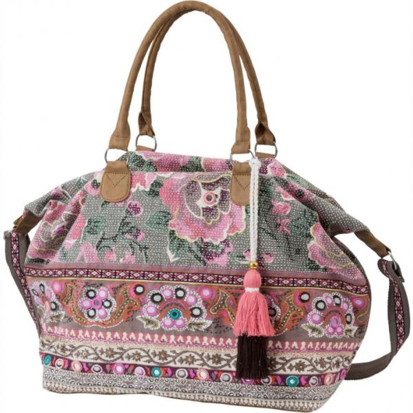 Shopping bag con zip e tasca interna vivace Bpc bonprix collection verde