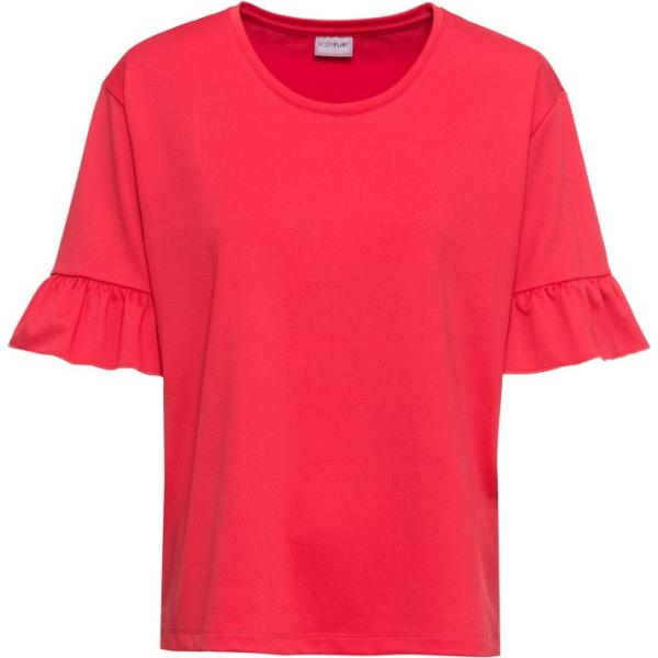 Maglia con volant jersey rosso Bodyflirt rosso