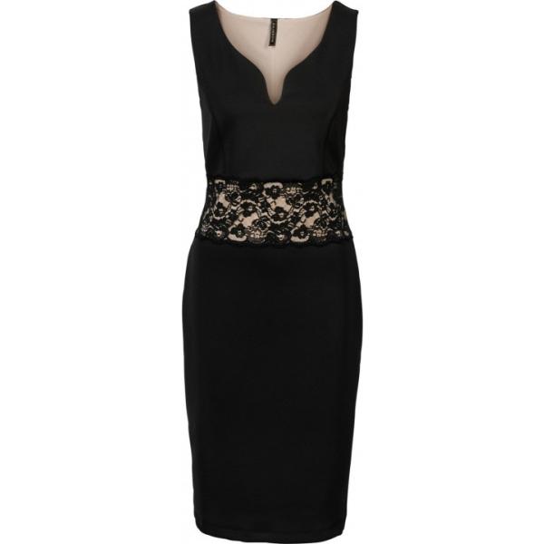 Vestito al ginocchio con pizzo stretto BODYFLIRT boutique nero