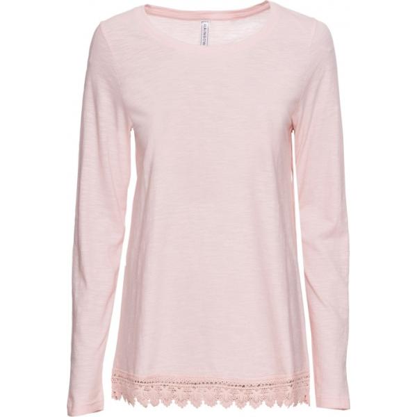 Maglia con pizzo e scollo a maniche lunghe rosa Rainbow rosa