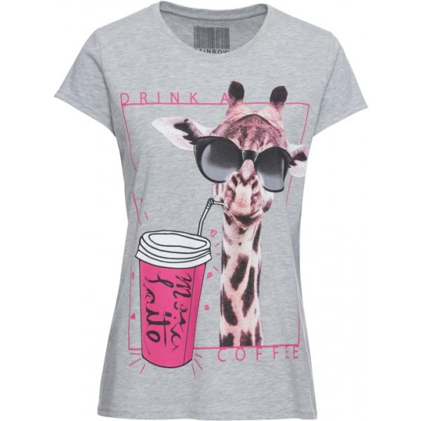 T-shirt fantasia Rainbow grigio animalier