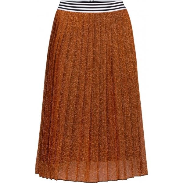 Gonna contrasto plissè in maglina arancione Bodyflirt arancione