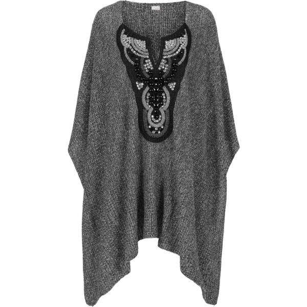 Poncio con scritte e scollo grigio e corda BODYFLIRT boutique grigio