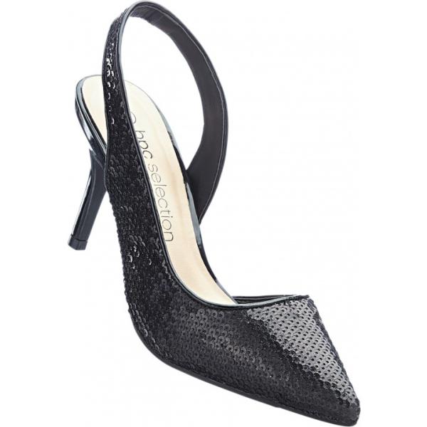Décolleté pumps con cinturino e paillettes con tacco alto nero Bpc selection premium nero
