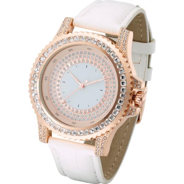 Orologio con strass e cinturino in pelle sintetica oro Bpc bonprix collection