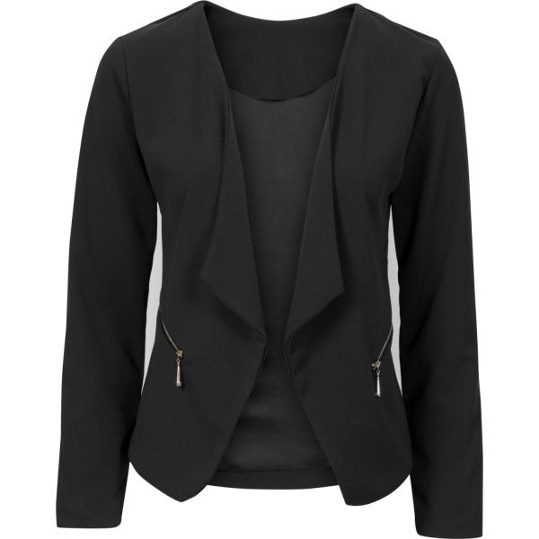 Blazer forma asimmetrica con zip jersey nero Bodyflirt nero