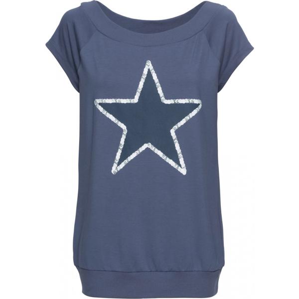 Maglia taglio dritto con scollo blu Rainbow blu