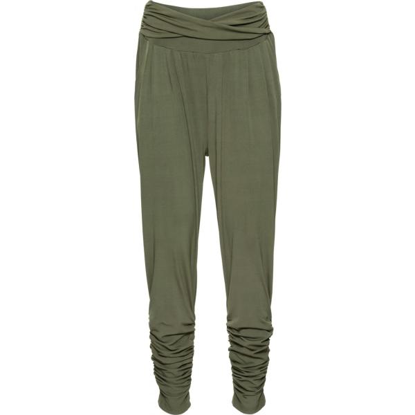 Pantalone con arricciature jersey verde Bodyflirt verde