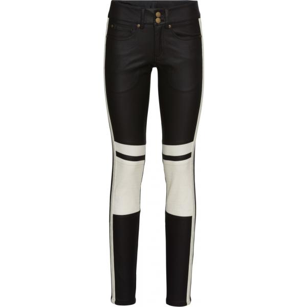 Pantalone contrasto in pelle sintetica nero Rainbow