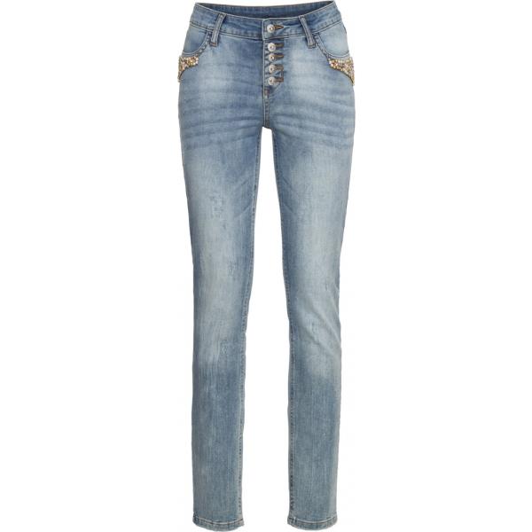 Jeans elasticizzato con perle blu Bodyflirt blu