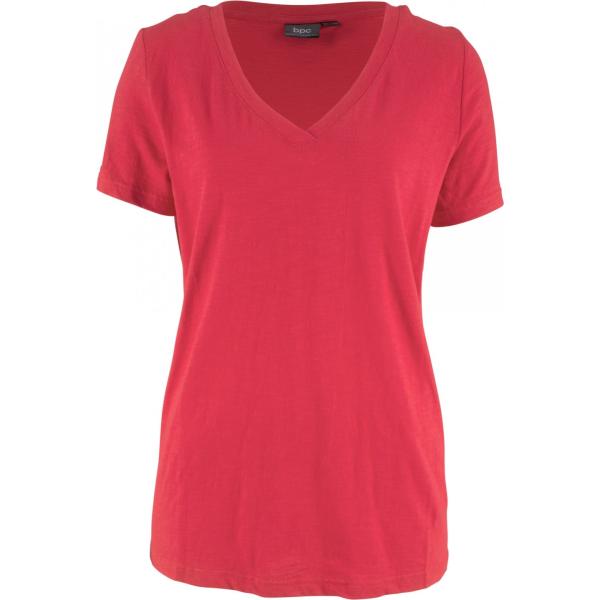 Maglia con scollo a maniche corte rosso Bpc bonprix collection rosso