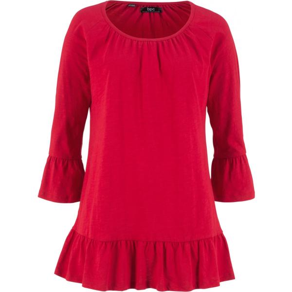 Maglia con volant rosso Bpc bonprix collection rosso