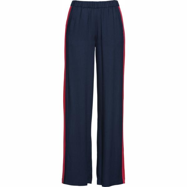 Pantalone wide leg con bande laterali contrasto blu Bpc selection blu