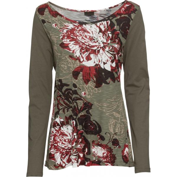 Maglia con stampa e scollo a maniche lunghe verde Rainbow verde con stampe