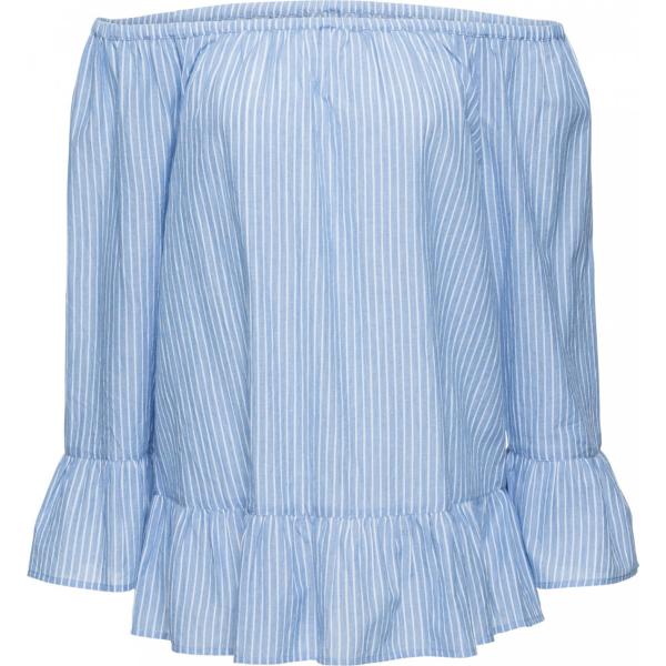 Blusa con volant e scollo blu Bodyflirt blu