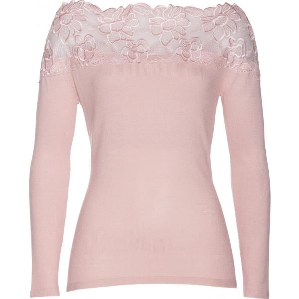 Pullover con pizzo e scollo filato rosa e corda Bpc selection rosa
