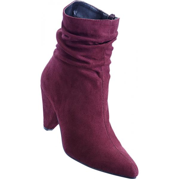 Stivaletti con arricciature e zip rosso Bodyflirt rosso