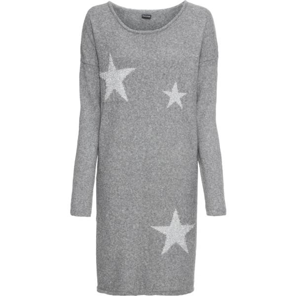 Vestito con scollo a maniche lunghe in in maglia grigio Bodyflirt grigio
