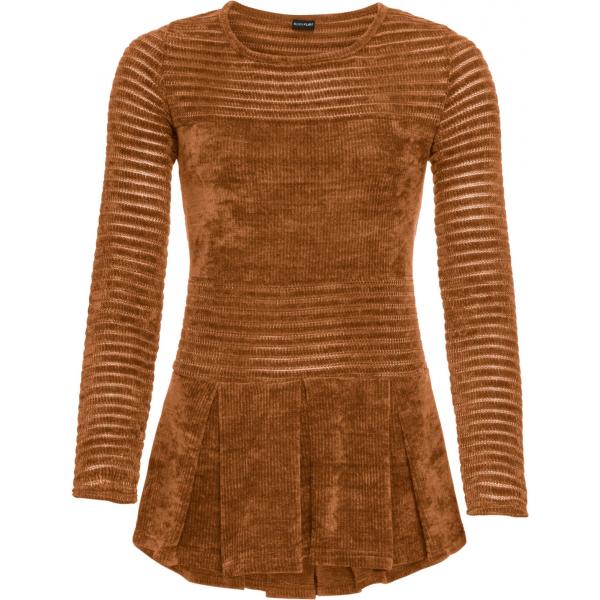 Pullover con volant in ciniglia marrone Bodyflirt marrone