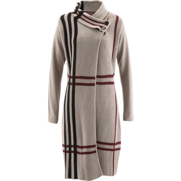 Cappotto collo alto in in maglia con bottoni grigio e corda Bpc selection grigio
