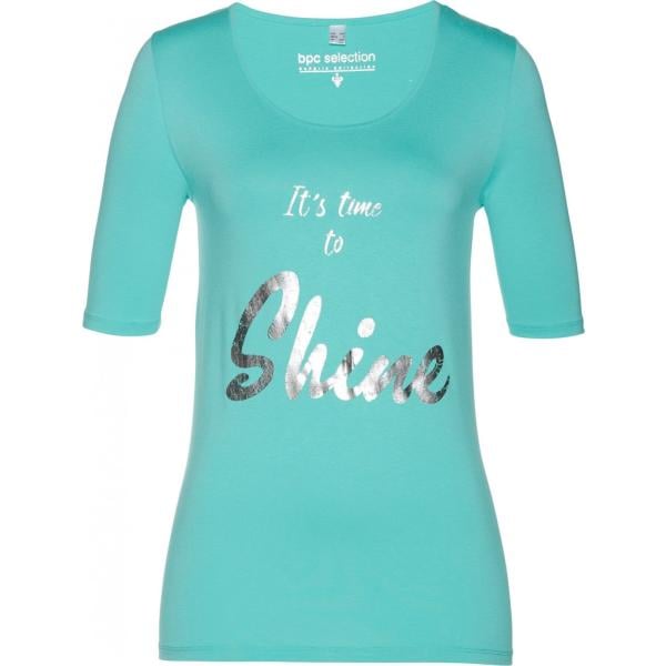 Maglia con stampa argento e verde Bpc selection grigio con stampe