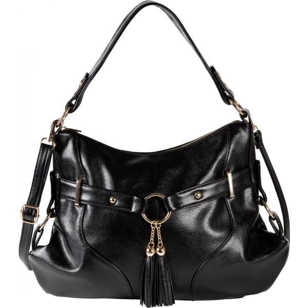 Borsa a tracolla effetto metallizzato con nappine nero Bpc bonprix collection nero