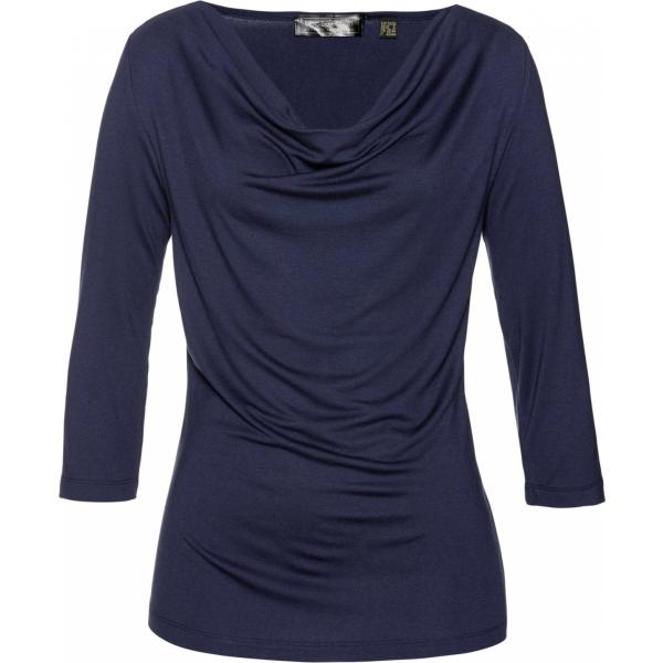 Maglia scollo a cascata a maniche 3/4 blu Bpc selection blu