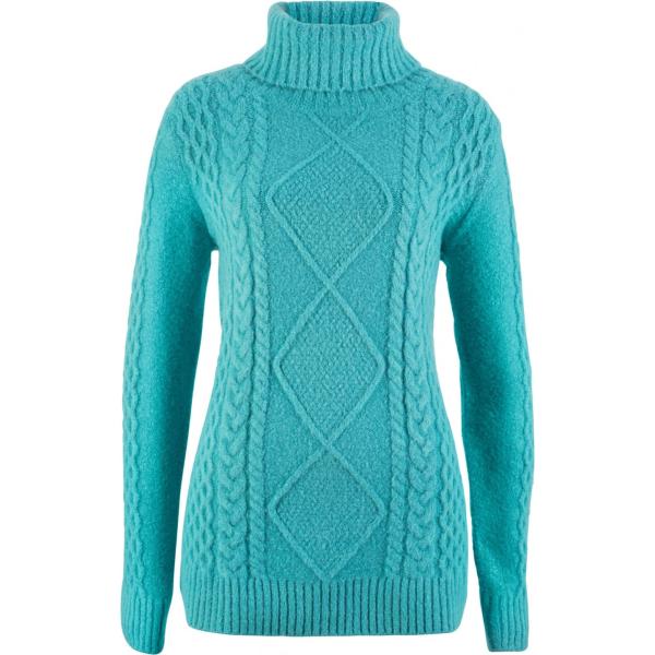 Pullover collo alto verde e corda Bpc bonprix collection verde